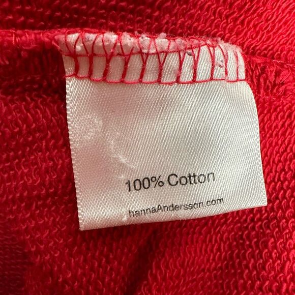 Hanna Andersson Red Ruffle Sweatshirt 150 / 12 Slight Fade - Picture 4 of 6